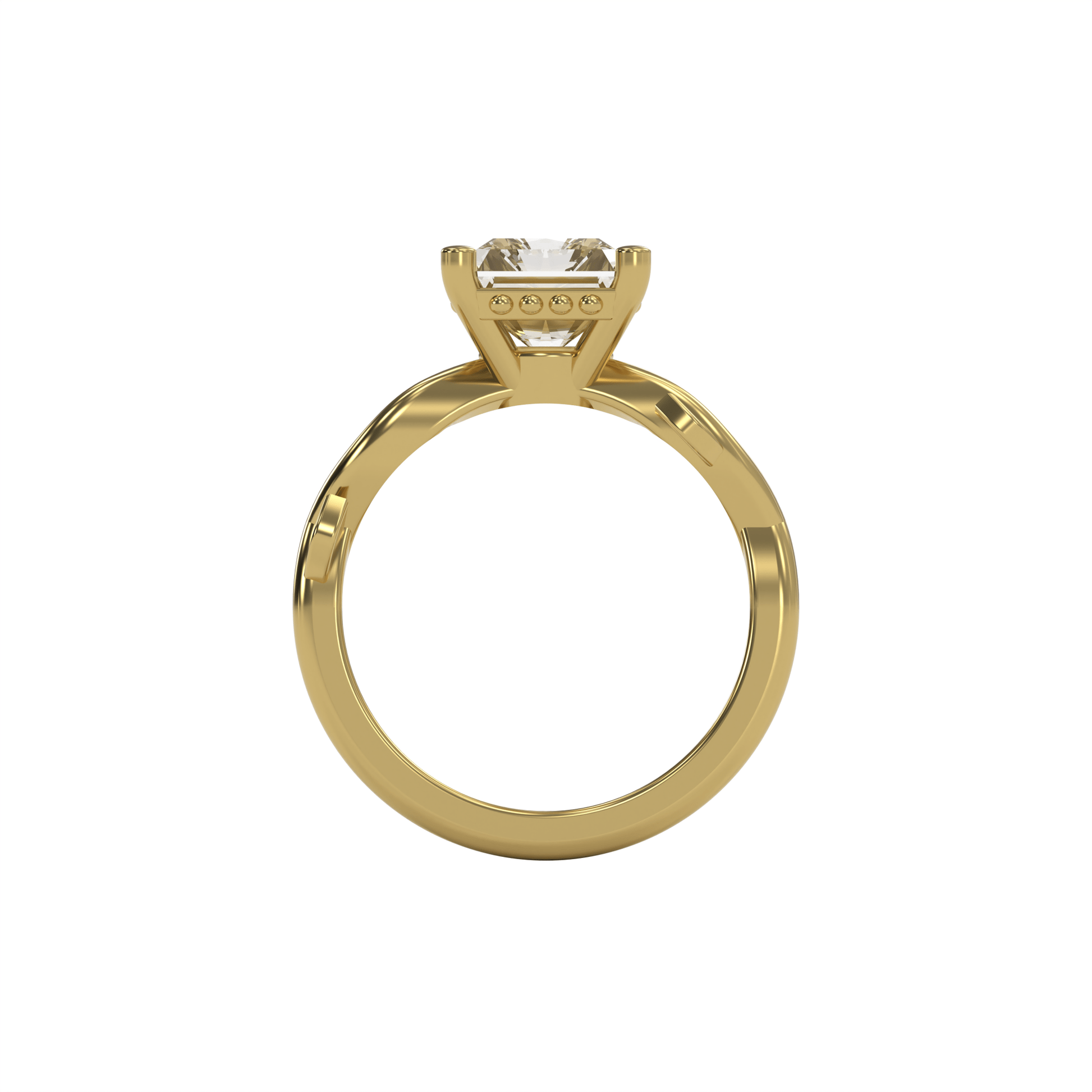 ROSA 3ct Labor Diamant Radiant Verlobungsring, 14K Gold