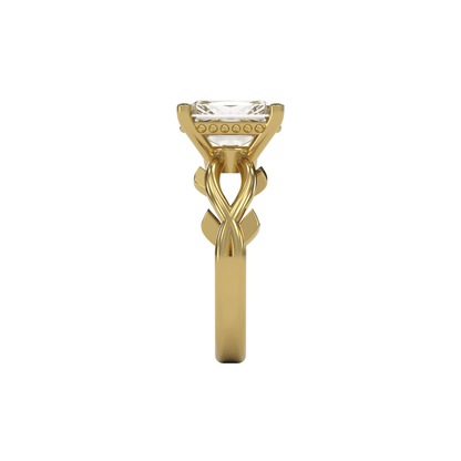 ROSA 3ct Labor Diamant Radiant Verlobungsring, 14K Gold