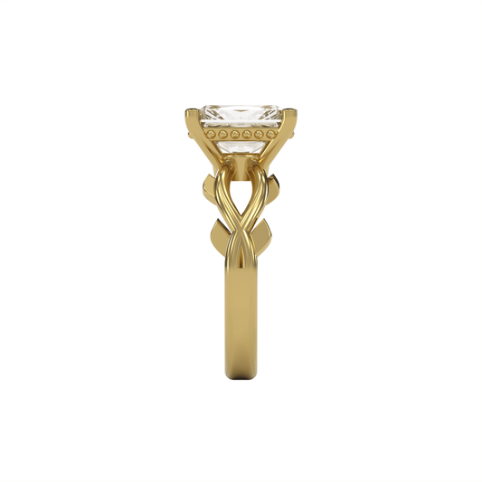 ROSA 3ct Labor Diamant Radiant Verlobungsring, 14K Gold