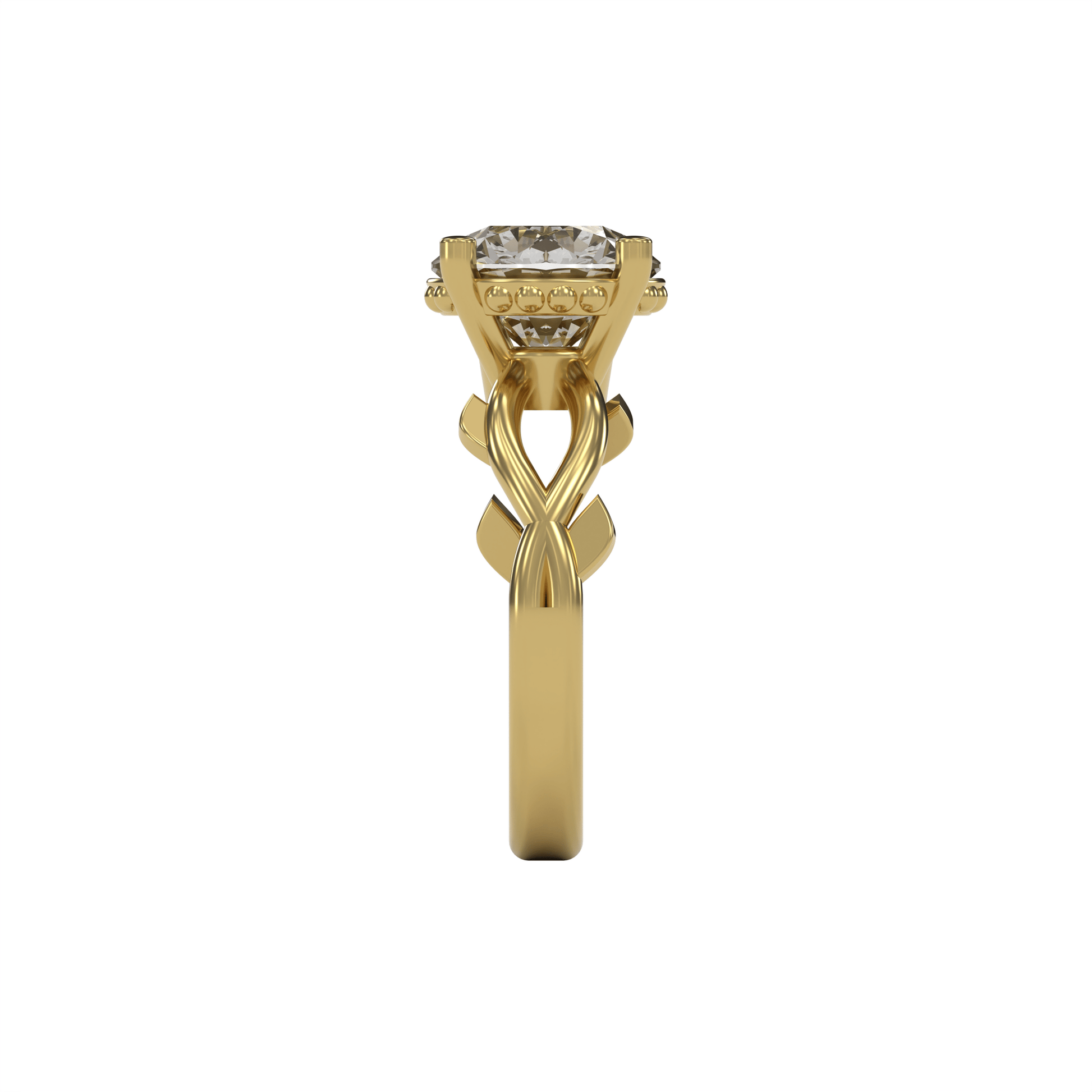 ROSA 3ct Labor Diamant Rund Verlobungsring, 14K Gold