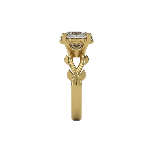 ROSA 3ct Labor Diamant Rund Verlobungsring, 14K Gold