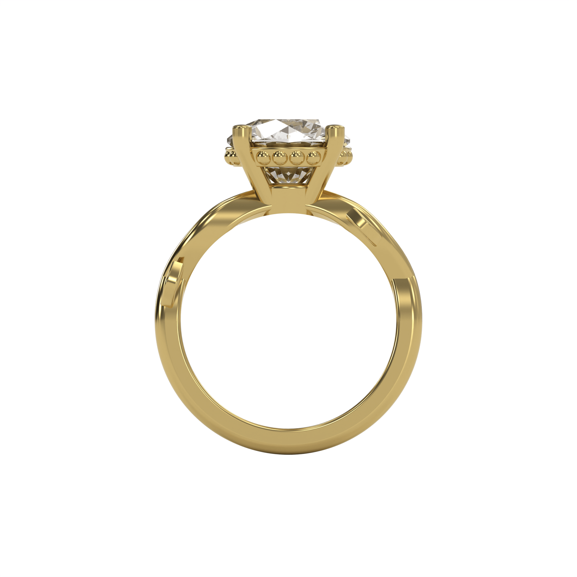 ROSA 3ct Labor Diamant Rund Verlobungsring, 14K Gold
