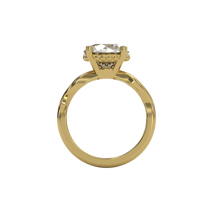 ROSA 3ct Labor Diamant Rund Verlobungsring, 14K Gold
