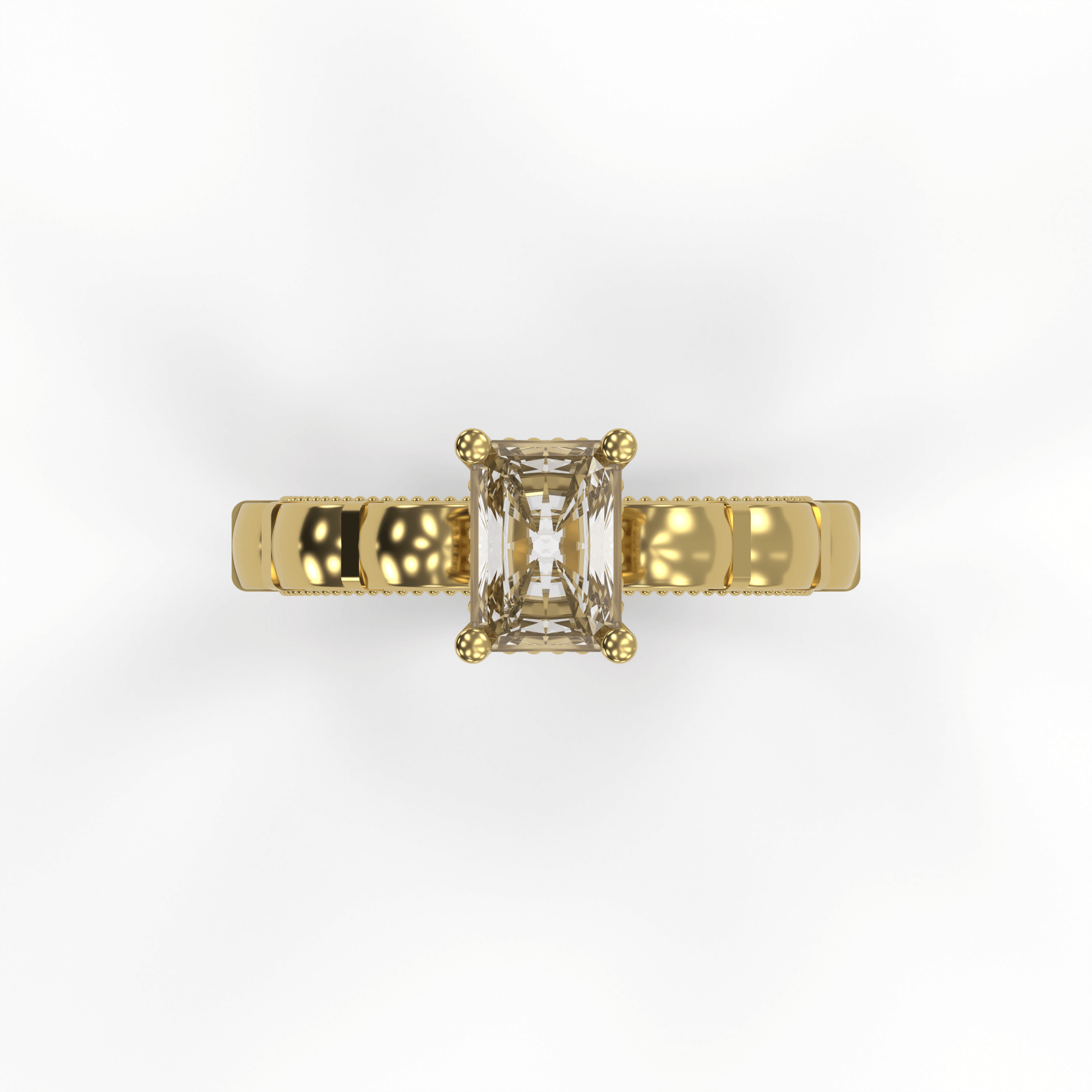 STELLA 1ct Labor Diamant Radiant Verlobungsring, 14K Gold