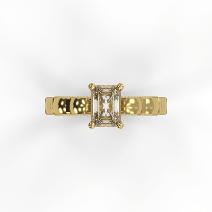 STELLA 1ct Labor Diamant Radiant Verlobungsring, 14K Gold