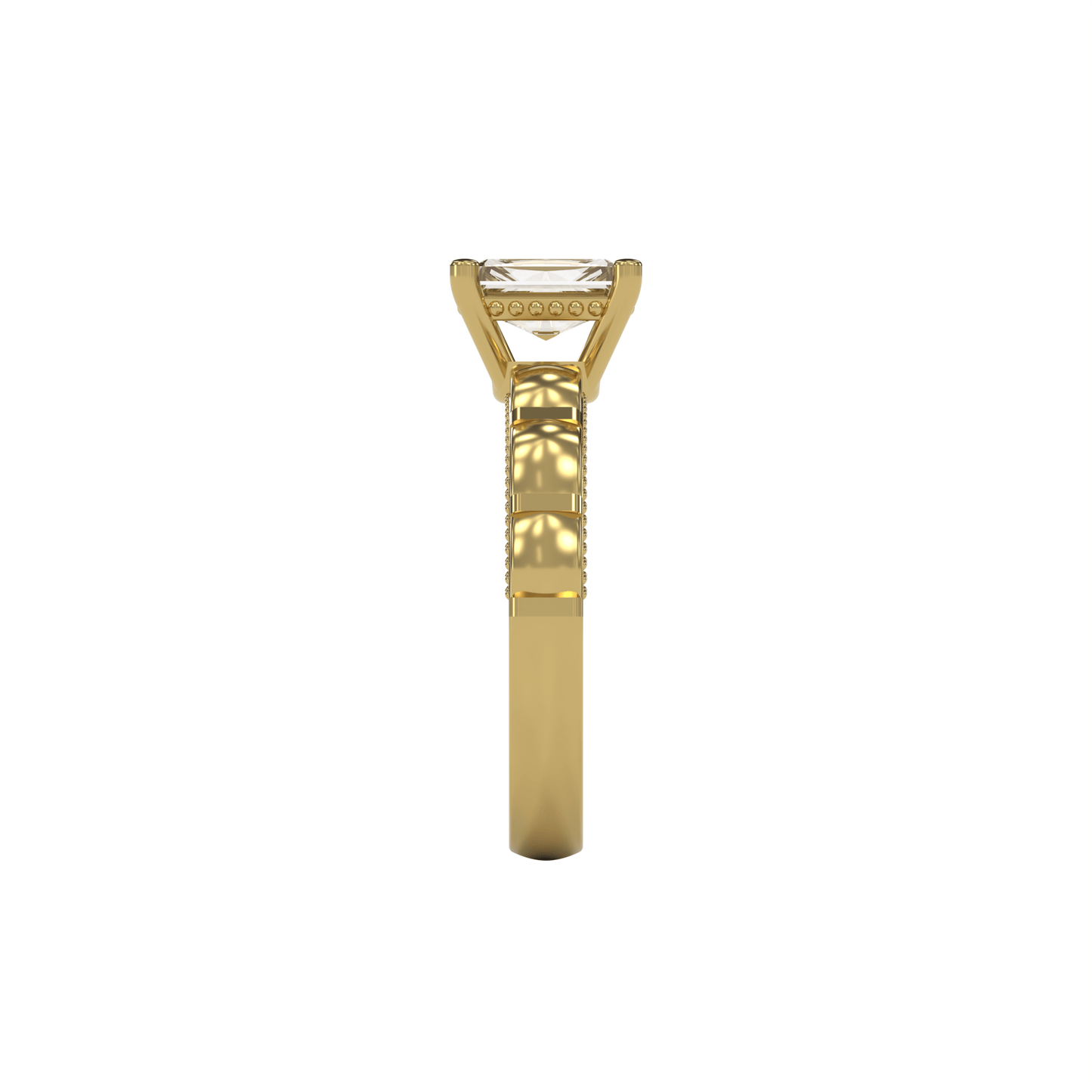 STELLA 1ct Labor Diamant Radiant Verlobungsring, 14K Gold