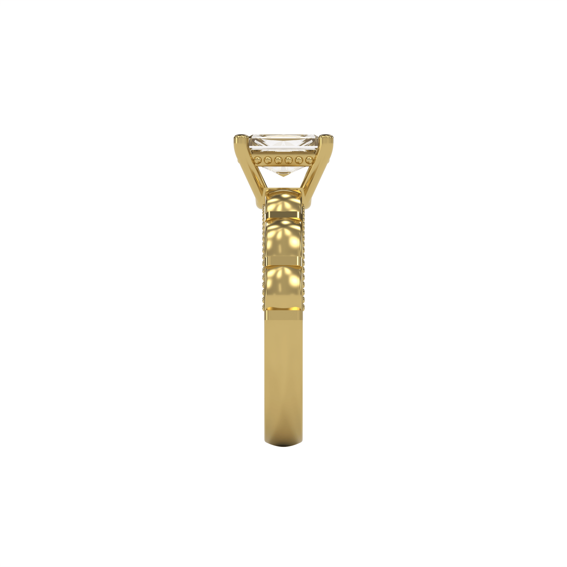 STELLA 1ct Labor Diamant Radiant Verlobungsring, 14K Gold
