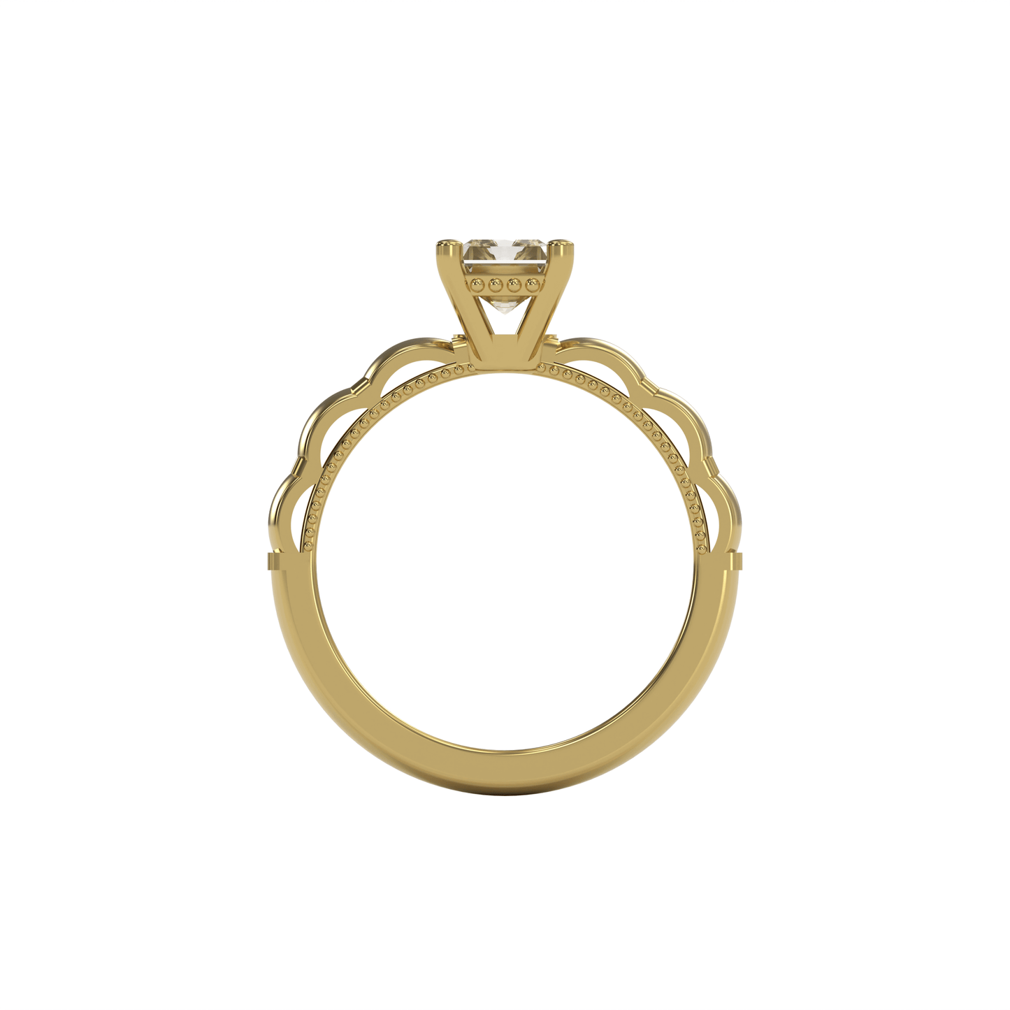 STELLA 1ct Labor Diamant Radiant Verlobungsring, 14K Gold