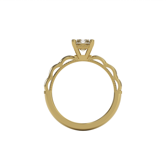 STELLA 1ct Labor Diamant Radiant Verlobungsring, 14K Gold