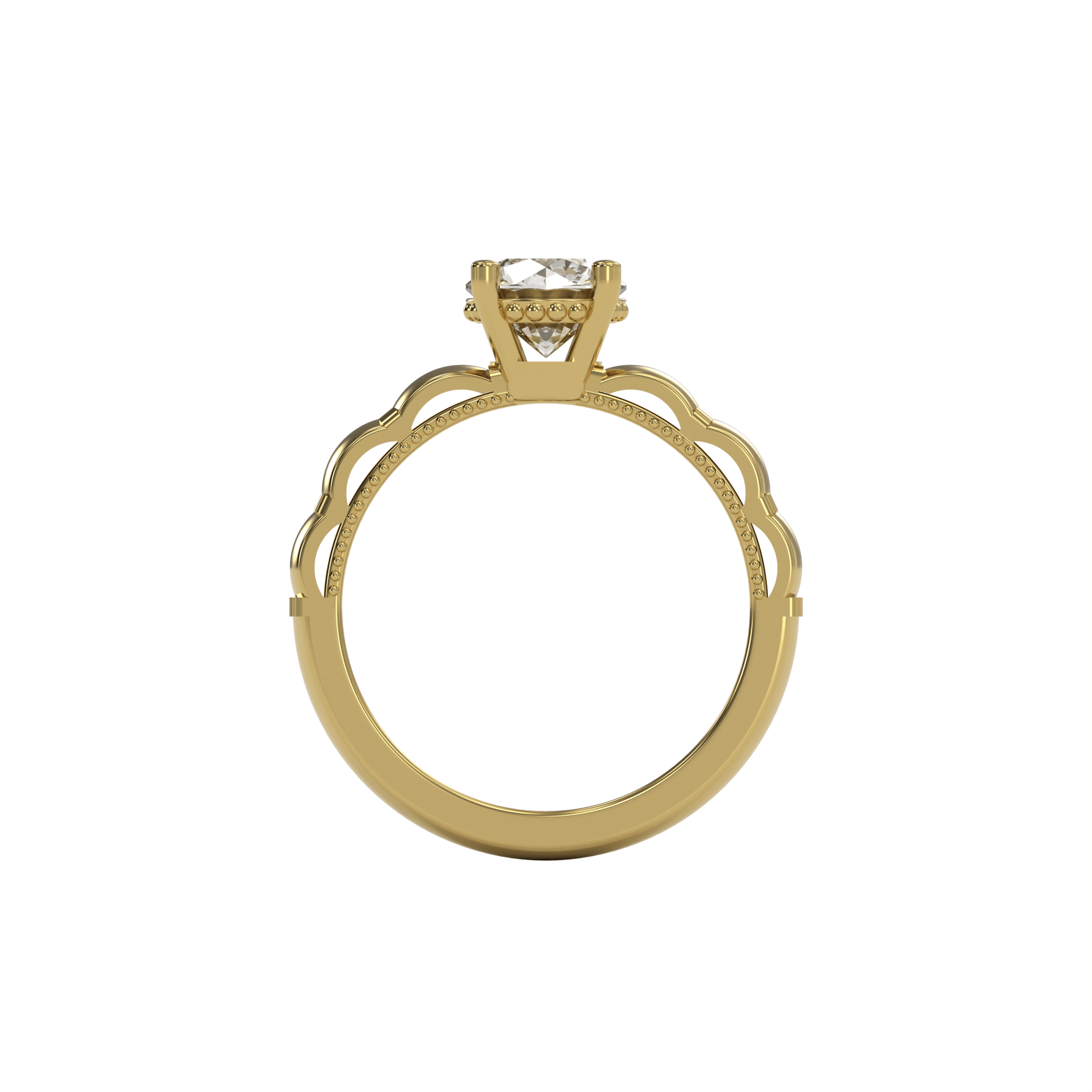 STELLA 1ct Labor Diamant Rund Verlobungsring, 14K Gold