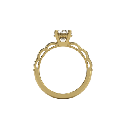STELLA 1ct Labor Diamant Rund Verlobungsring, 14K Gold