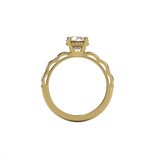 STELLA 1ct Labor Diamant Rund Verlobungsring, 14K Gold