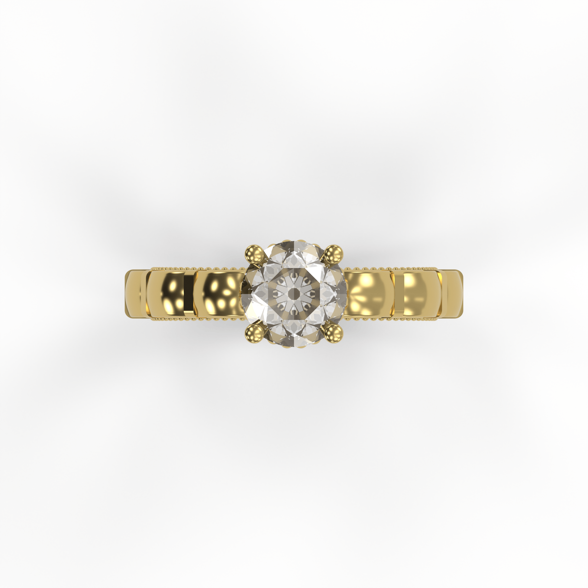STELLA 1ct Labor Diamant Rund Verlobungsring, 14K Gold