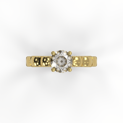 STELLA 1ct Labor Diamant Rund Verlobungsring, 14K Gold