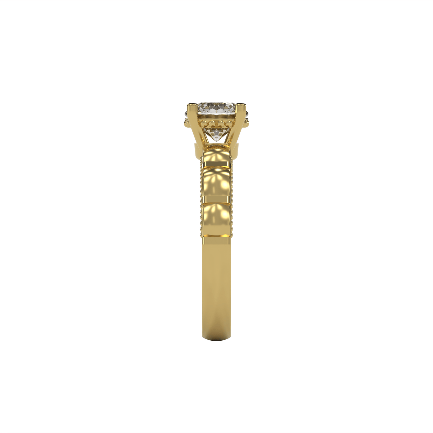 STELLA 1ct Labor Diamant Rund Verlobungsring, 14K Gold