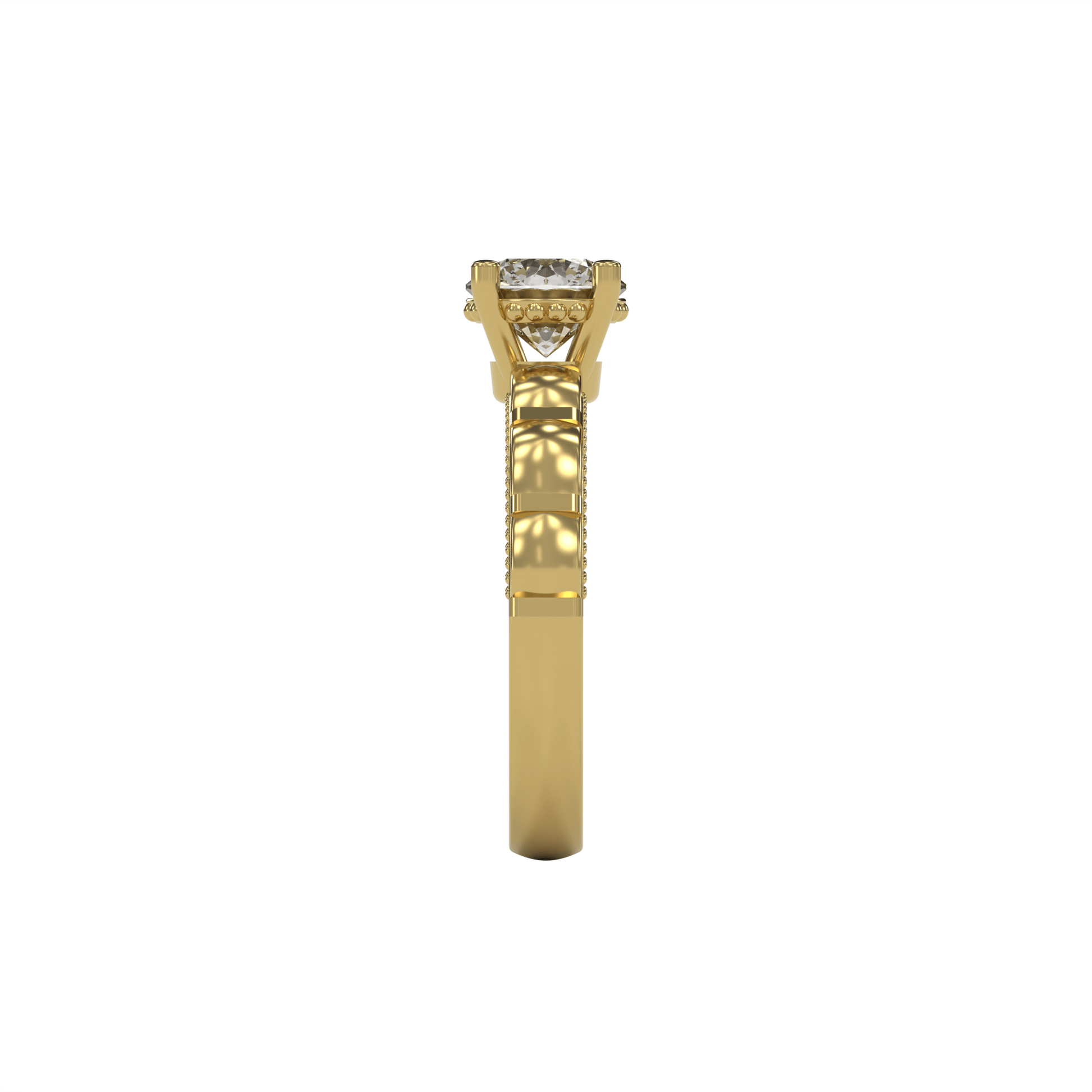 STELLA 1ct Labor Diamant Rund Verlobungsring, 14K Gold