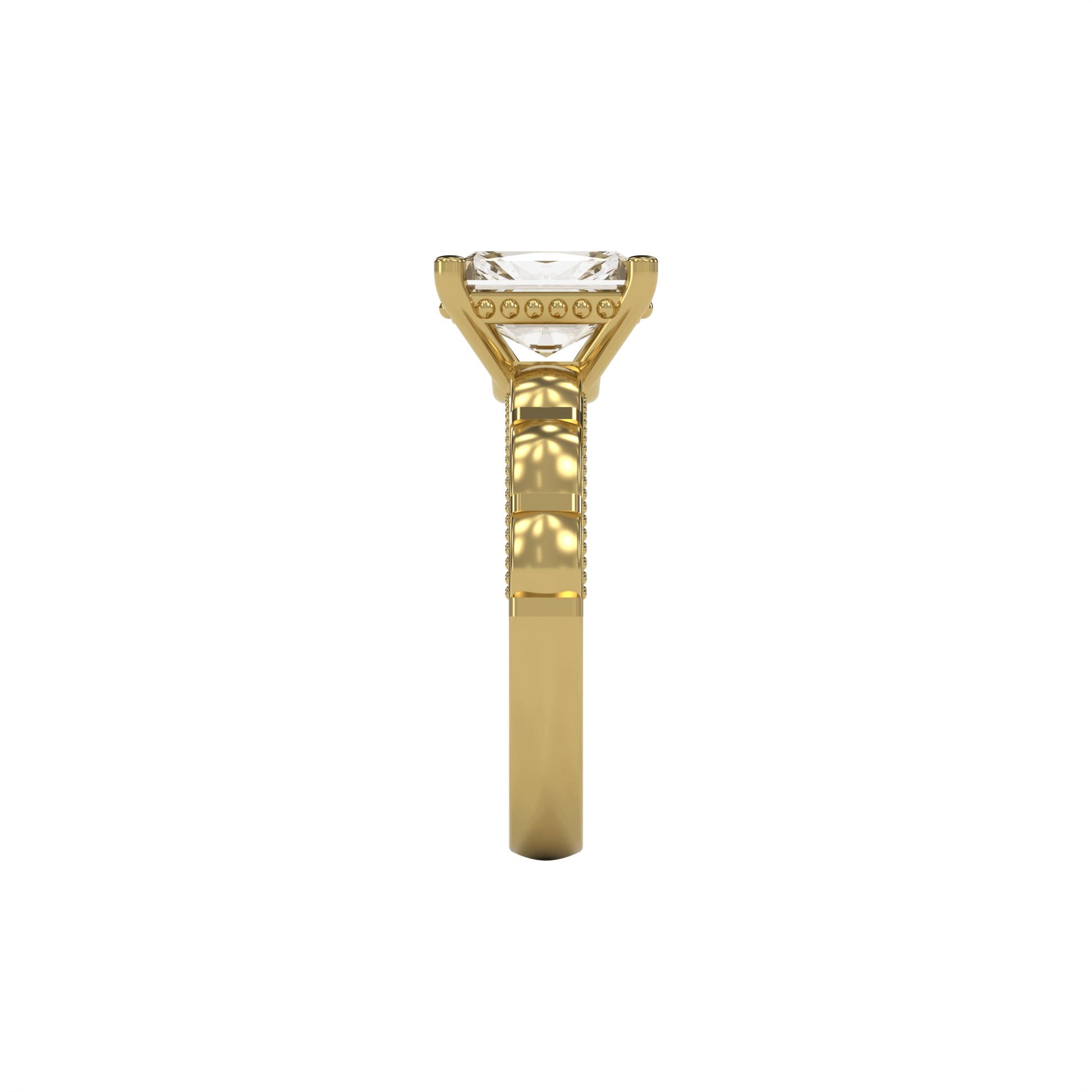 STELLA 2ct Labor Diamant Radiant Verlobungsring, 14K Gold