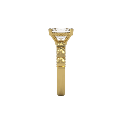 STELLA 2ct Labor Diamant Radiant Verlobungsring, 14K Gold