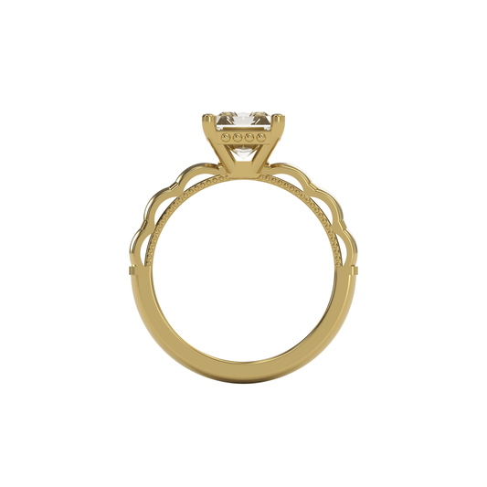 STELLA 2ct Labor Diamant Radiant Verlobungsring, 14K Gold