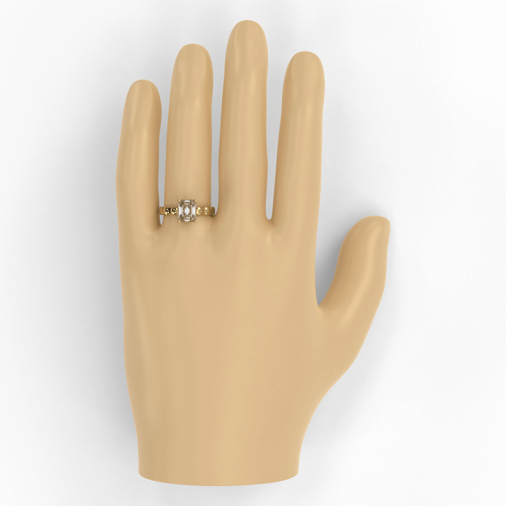 STELLA 2ct Labor Diamant Radiant Verlobungsring, 14K Gold