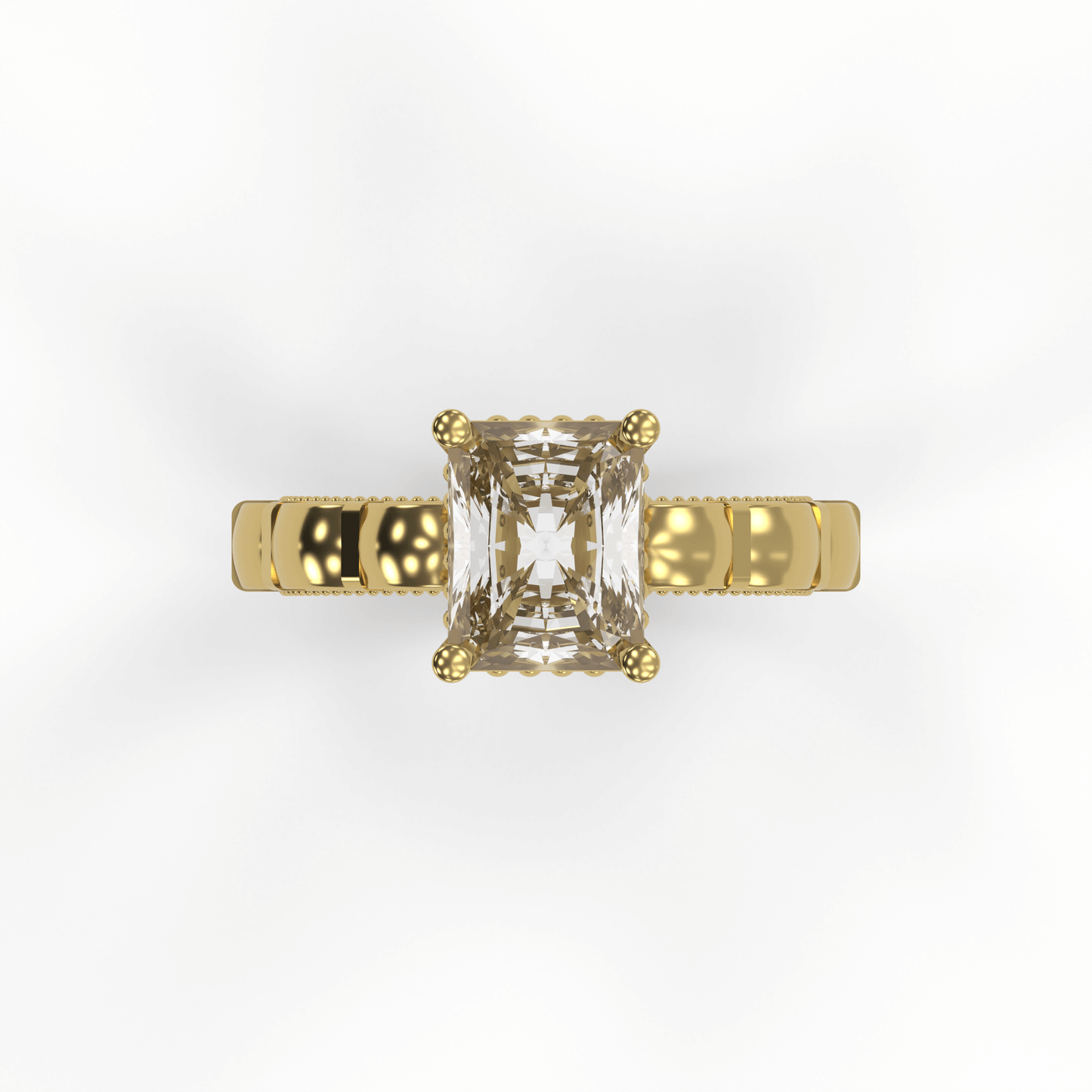 STELLA 2ct Labor Diamant Radiant Verlobungsring, 14K Gold