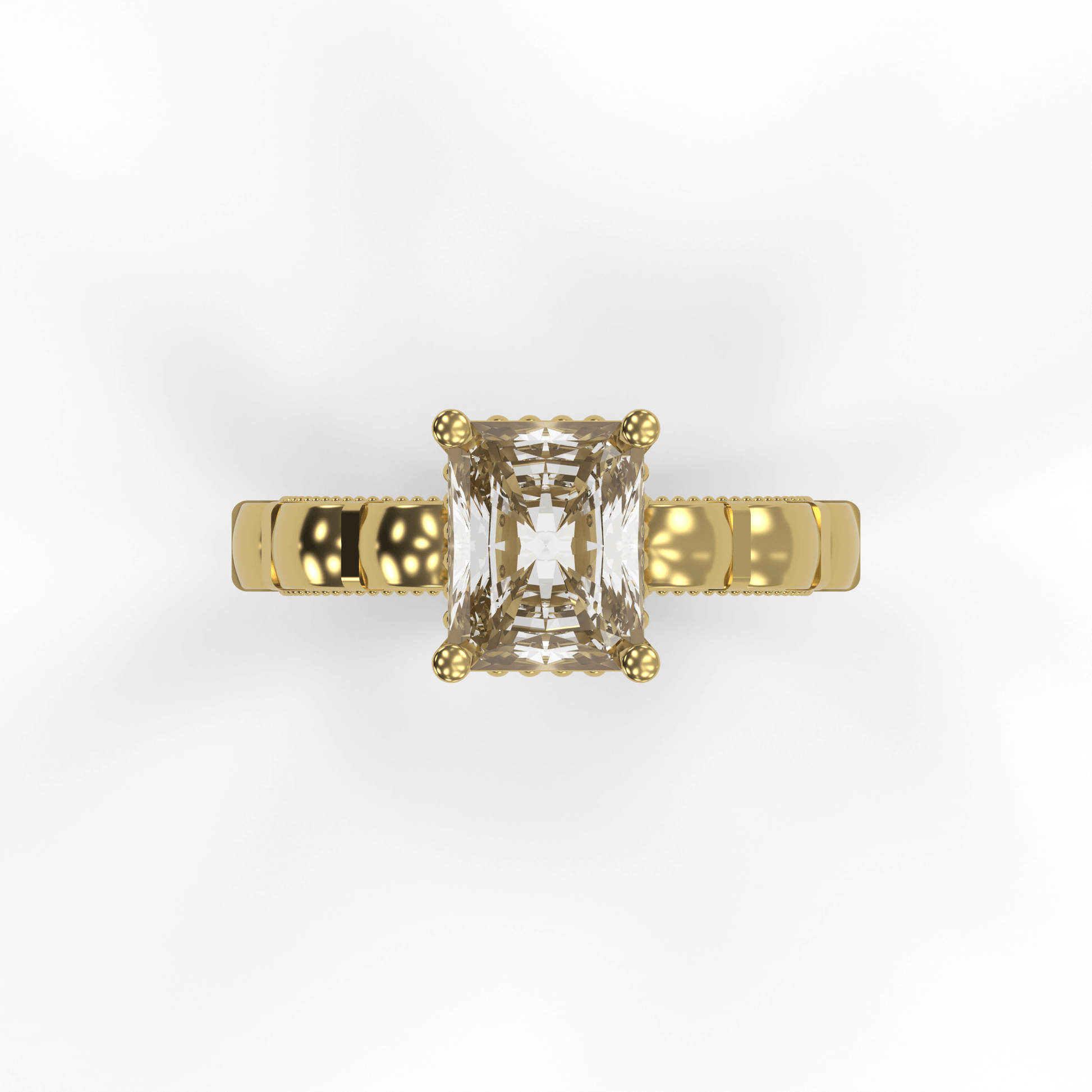 STELLA 2ct Labor Diamant Radiant Verlobungsring, 14K Gold