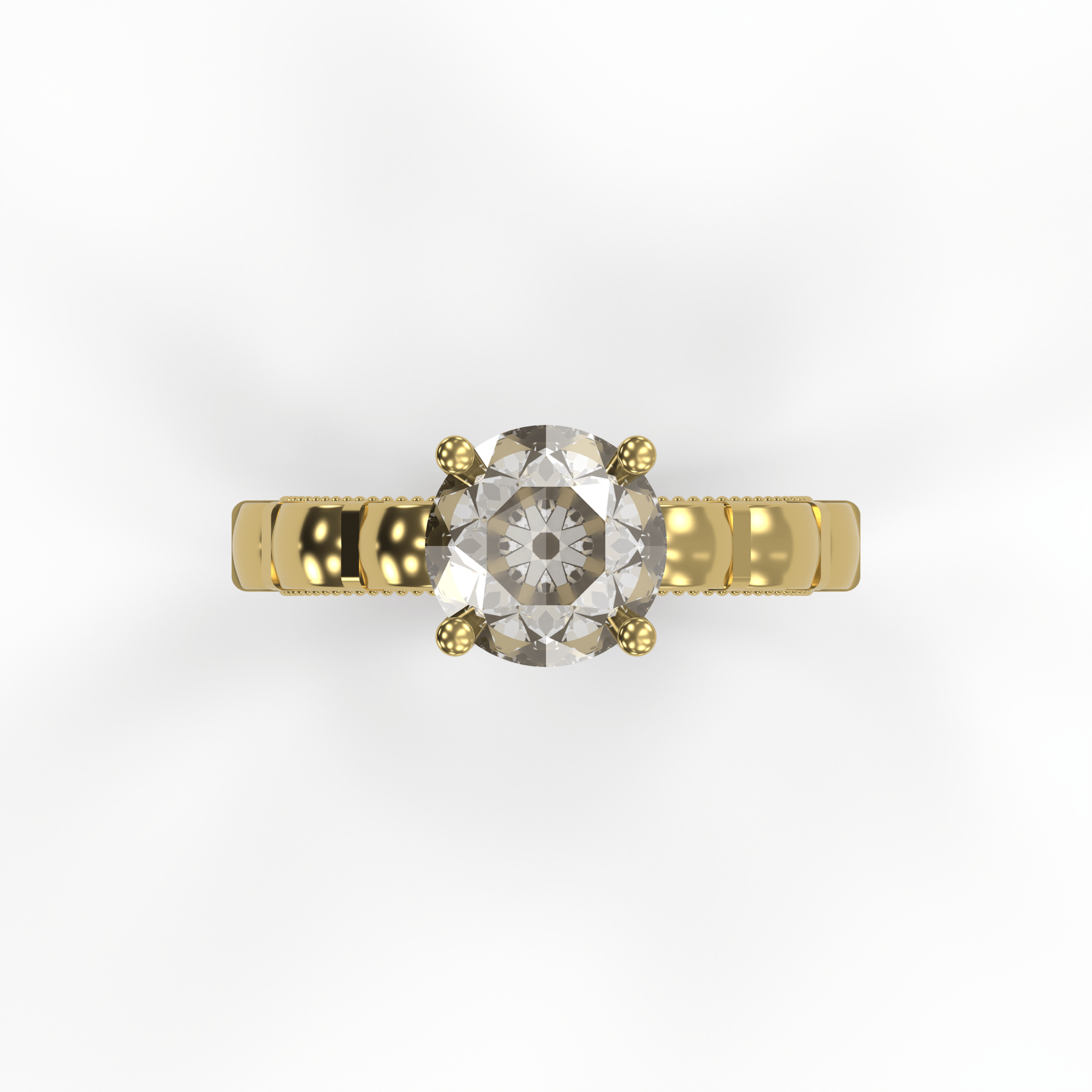 STELLA 2ct Labor Diamant Rund Verlobungsring, 14K Gold