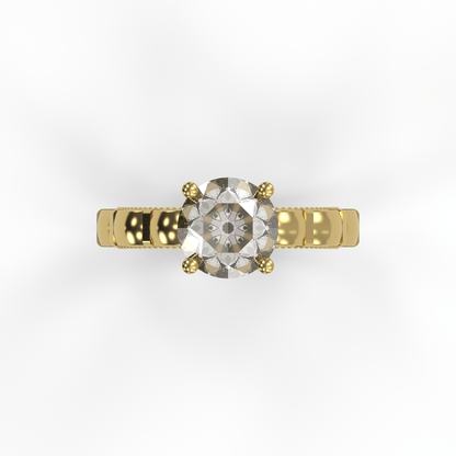 STELLA 2ct Labor Diamant Rund Verlobungsring, 14K Gold