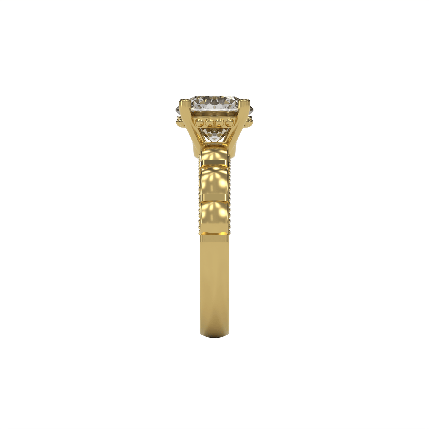 STELLA 2ct Labor Diamant Rund Verlobungsring, 14K Gold