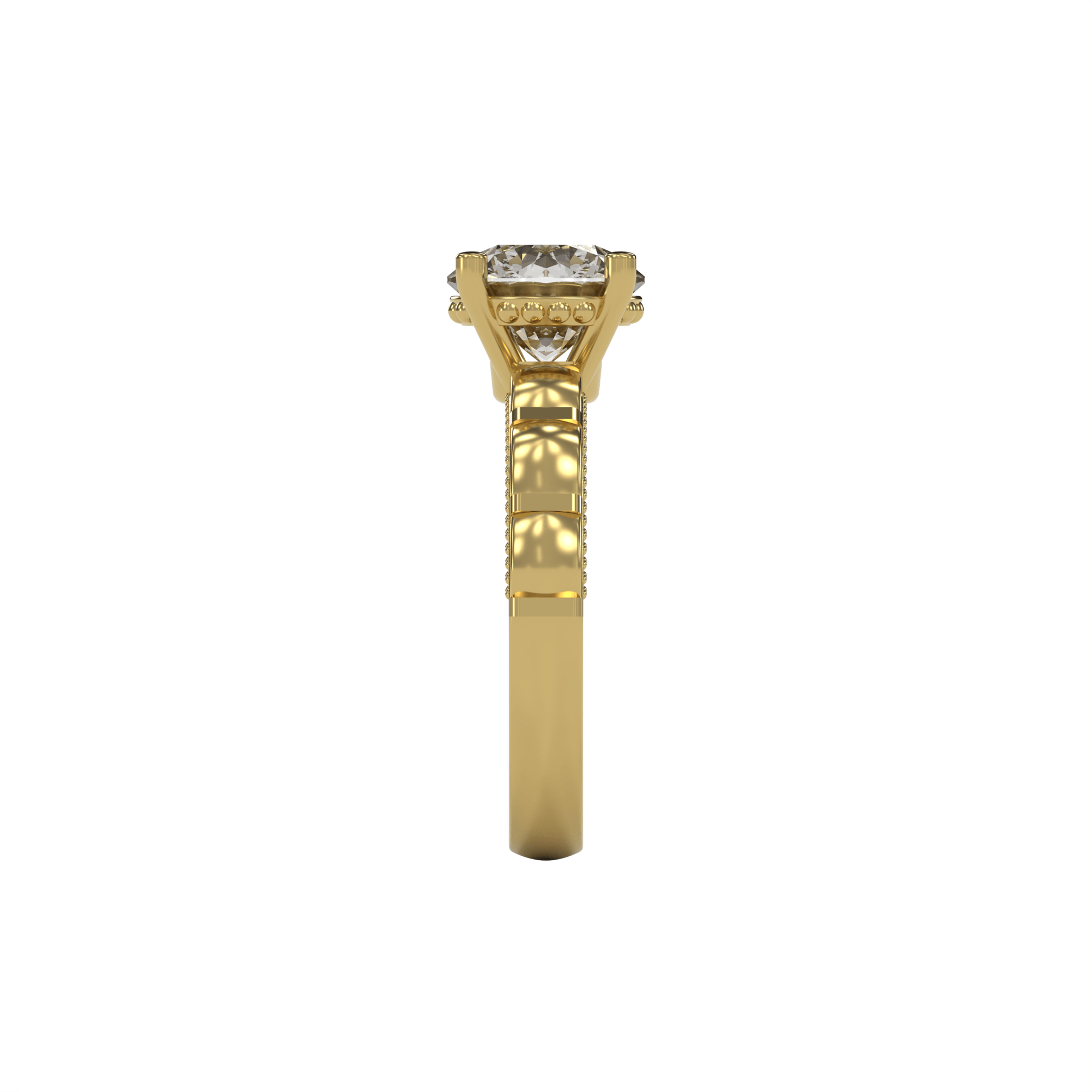 STELLA 2ct Labor Diamant Rund Verlobungsring, 14K Gold