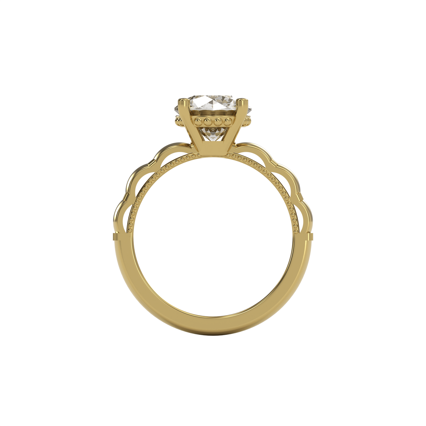 STELLA 2ct Labor Diamant Rund Verlobungsring, 14K Gold