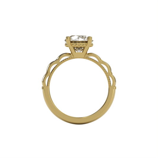 STELLA 2ct Labor Diamant Rund Verlobungsring, 14K Gold