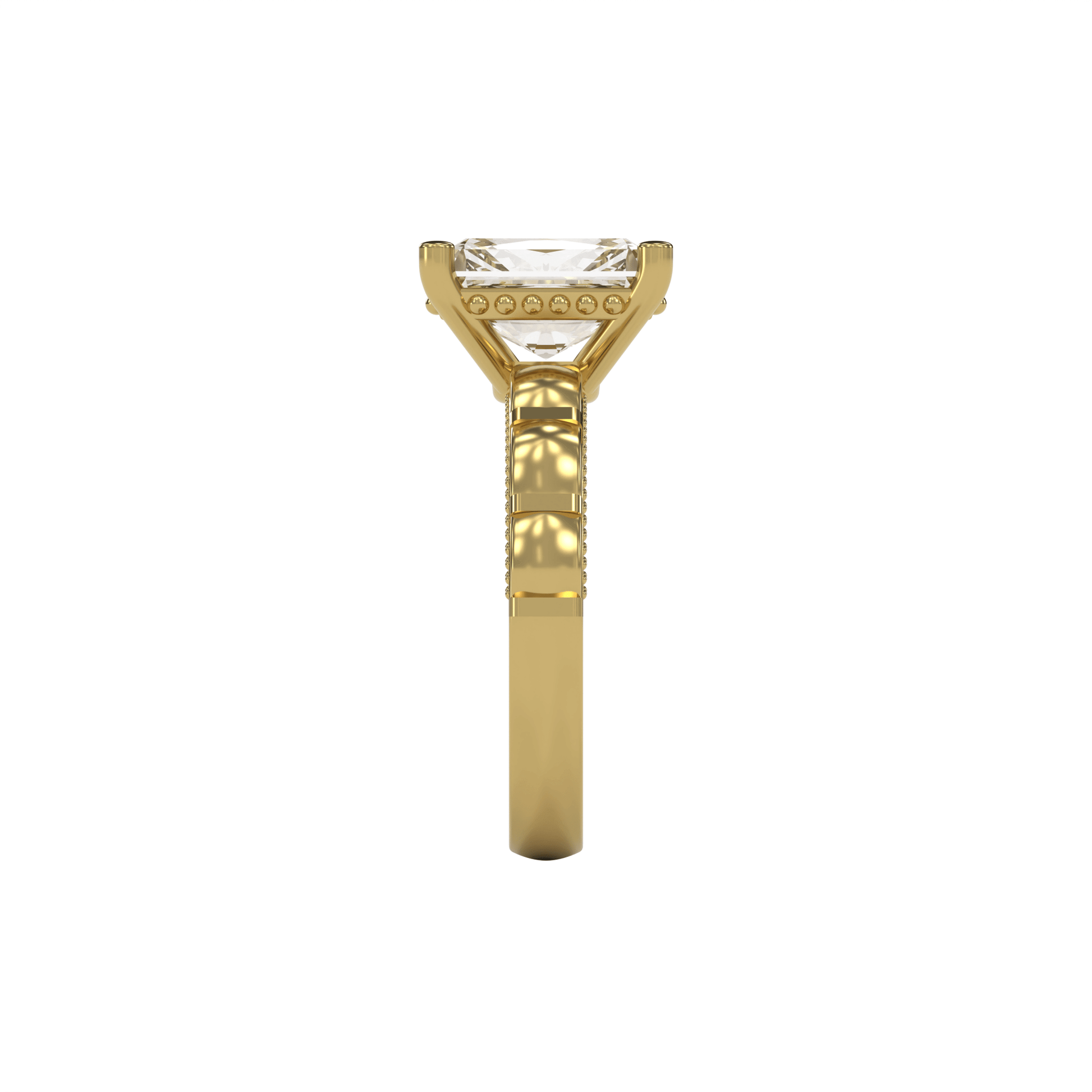 STELLA 3ct Labor Diamant Radiant Verlobungsring, 14K Gold