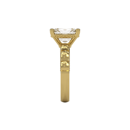 STELLA 3ct Labor Diamant Radiant Verlobungsring, 14K Gold
