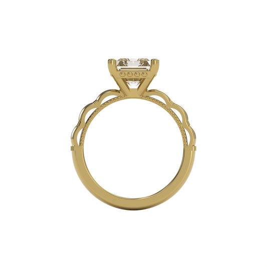 STELLA 3ct Labor Diamant Radiant Verlobungsring, 14K Gold