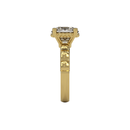 STELLA 3ct Labor Diamant Rund Verlobungsring, 14K Gold