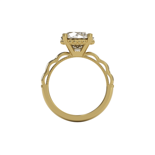 STELLA 3ct Labor Diamant Rund Verlobungsring, 14K Gold