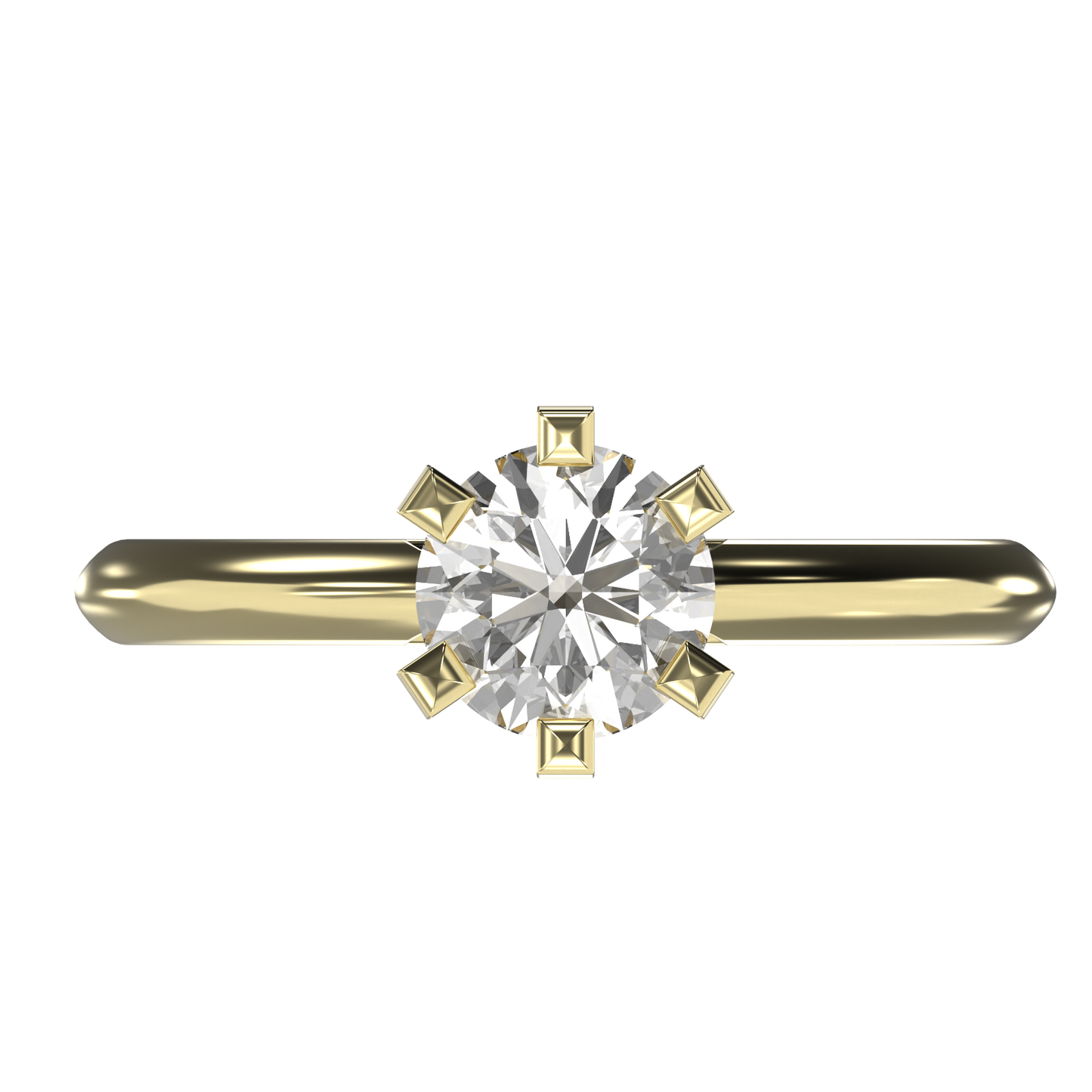 Sophia - 1ct Six Prong High Setting | 14K Gold | 1ct Brilliant geschliffener Zirkonia