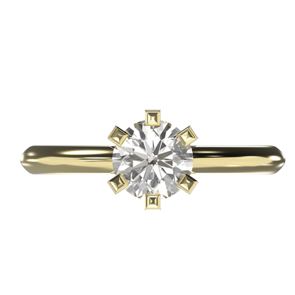 Sophia - 1ct Six Prong High Setting | 14K Gold | 1ct Brilliant geschliffener Zirkonia