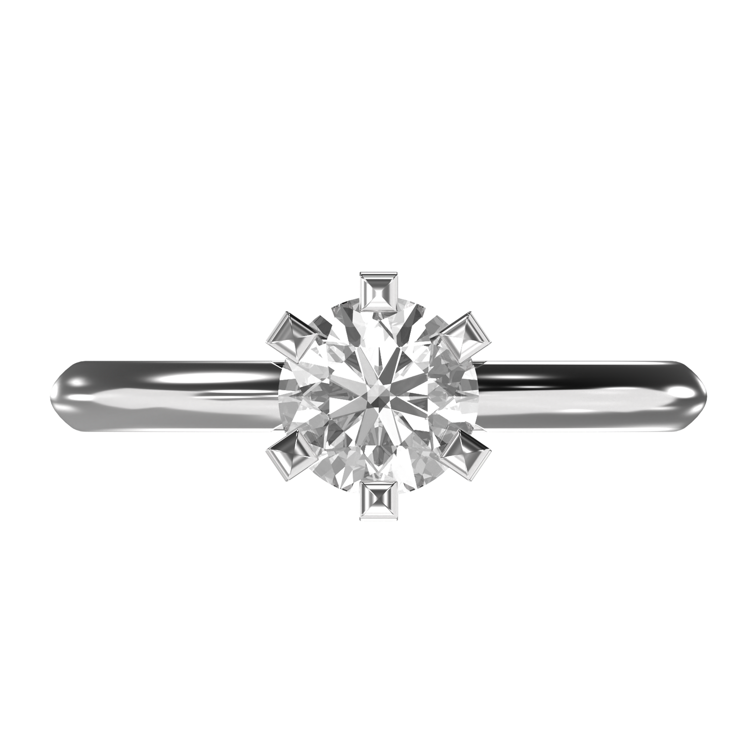 Sophia - 1ct Six Prong High Setting | 14K Gold | 1ct Brilliant geschliffener Zirkonia