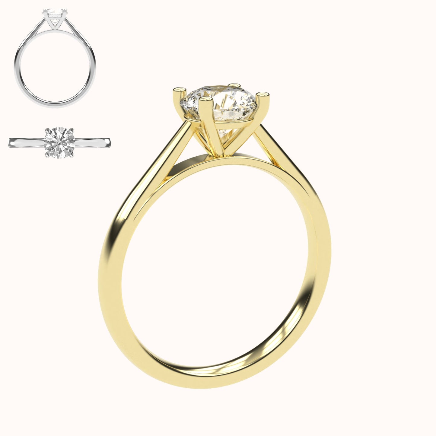 Victoria - 1ct Cathedral Setting | 14K Gold | 1ct Brilliant Cut Cubic Zirconia