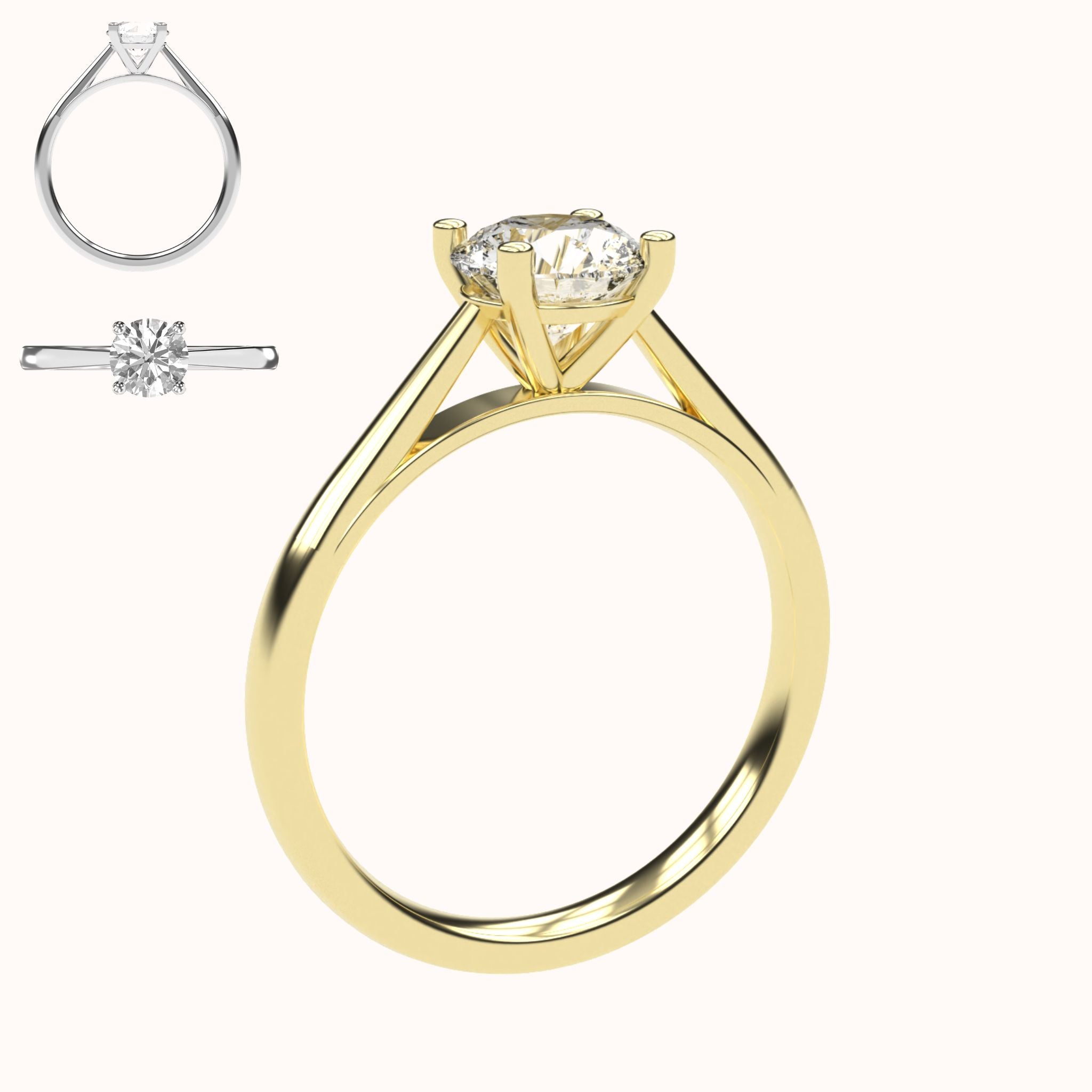 Victoria - 1ct Kathedralenfassung | 14K Gold | 1ct Brillant